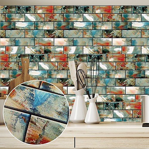 

3D Brick Wall Stickers Kitchen Bathroom Decoration Stickers Waterproof Floor Stickers Wall Decals Wall Mural Home Decor 5923cm