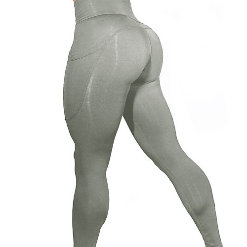 

Women's Sports Yoga Sporty Basic Legging Solid Colored Print Mid Waist Black Blue Red S M L / Skinny