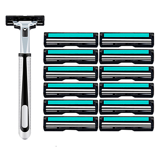 

13pcs Razor Set Men Face Shaving Double Layers 12 Razors Blades Male Manual Standard Beard Shaver Trimmer