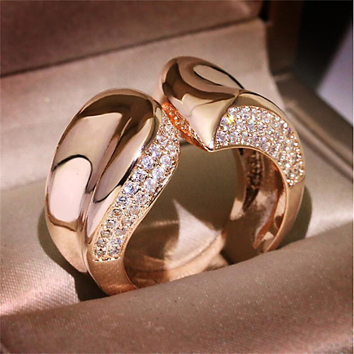 

Men's Ring 1pc Gold Gold Plated Imitation Diamond Round Stylish Gift Festival Jewelry Classic Flower