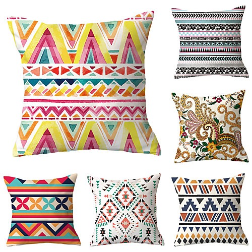 

Set of 6 Throw Pillow Simple Classic 4545 cm Cushion Vintage Circle Cover Sofa Home Decor Throw Pillow Case