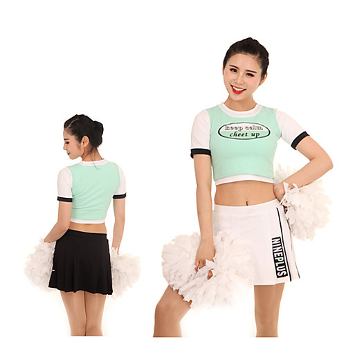 

Cheerleader Costume Uniform Women's Girls' Kids Skirt Spandex High Elasticity Handmade Long Sleeve Competition Dance Rhythmic Gymnastics Gymnastics White