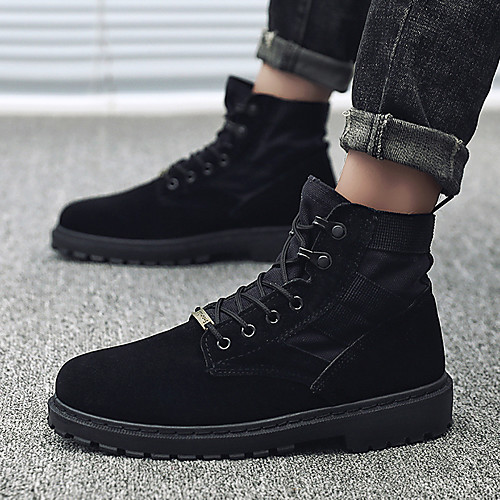 

Men's Boots Comfort Shoes Work Boots Classic Daily Outdoor Walking Shoes Suede Breathable Wear Proof Light Yellow Black Fall & Winter