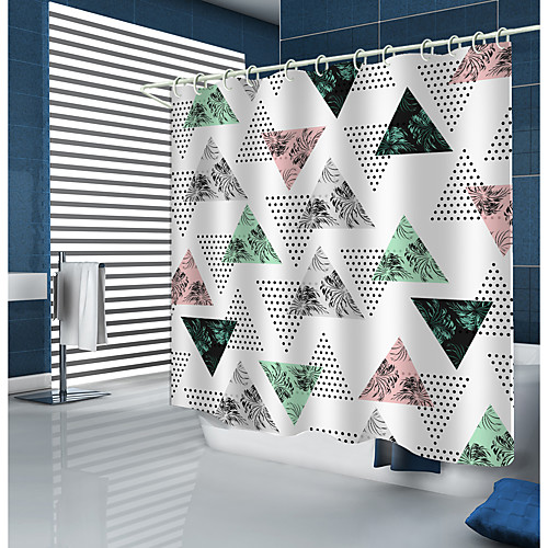 

Shower Curtains New Design Geometric triangle coconut digital shower curtain