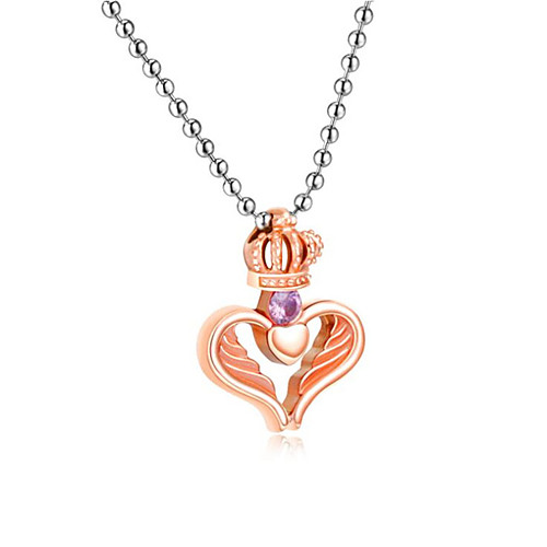 

Men's Women's Cubic Zirconia Pendant Necklace Classic Heart Fashion Stainless Steel Black Gold 50 cm Necklace Jewelry 1pc For Party Evening Festival