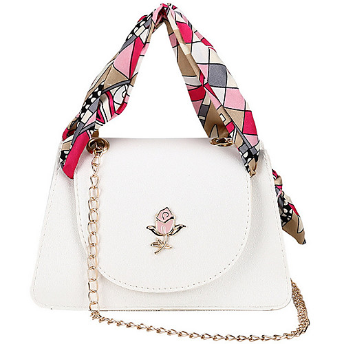 

Women's Bags PU Leather Top Handle Bag Zipper Floral Print Daily Leather Bags Handbags MessengerBag White Black Red Blushing Pink