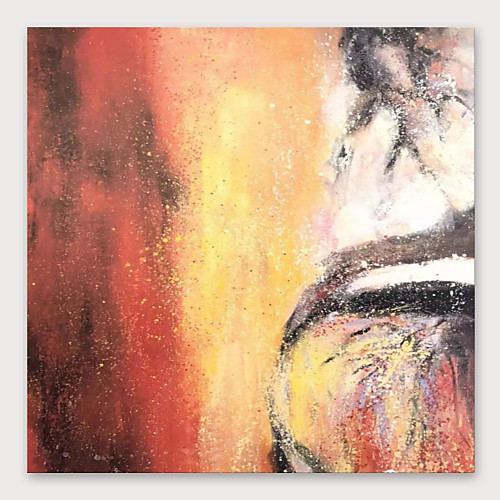 

Oil Painting Hand Painted Square Abstract Modern Stretched Canvas
