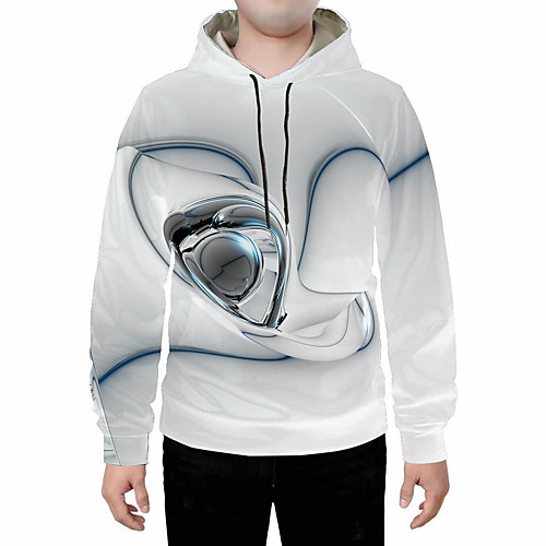 

Men's Plus Size Pullover Hoodie Sweatshirt Geometric Abstract 3D Hooded Daily Going out 3D Print 3D Print Casual Hoodies Sweatshirts White