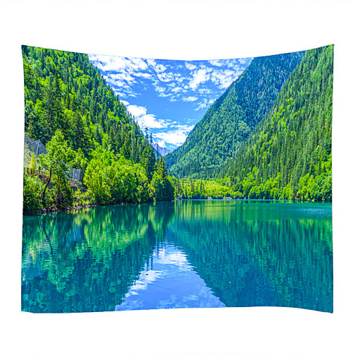 

Wall Tapestry Art Decor Blanket Curtain Picnic Tablecloth Hanging Home Bedroom Living Room Dorm Decoration Nature Landscape Lake Mountain Forest