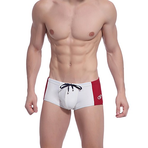 

Men's Bottoms Swimwear Swimsuit - Color Block S M L White Blue
