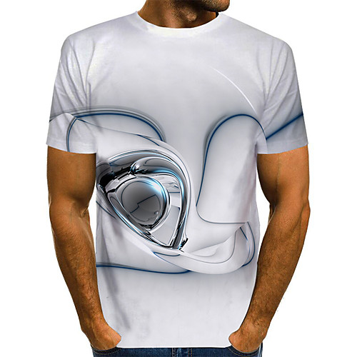 

Men's Plus Size Graphic T-shirt Basic Daily Round Neck White / Short Sleeve