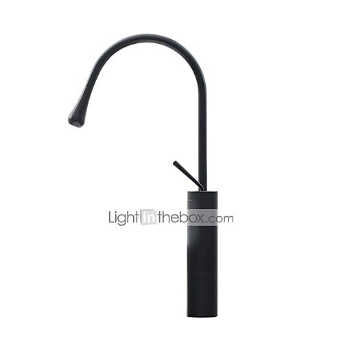 

Bathroom Sink Faucet - Black Tall Bathroom Basin Sink Mixer Tap High Washroom Faucet Single Handle One Hole