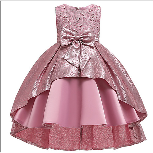 

Ball Gown Ankle Length Pageant Flower Girl Dresses - Polyester Sleeveless Jewel Neck with Bow(s) / Appliques