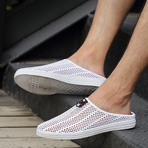 

Men's Comfort Shoes Mesh Spring & Summer Classic Slippers & Flip-Flops Walking Shoes Waterproof Black / White / Gray
