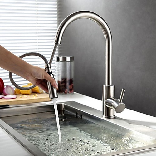 

Kitchen faucet - Single Handle One Hole Electroplated Pull-out / ­Pull-down Centerset Contemporary Kitchen Taps