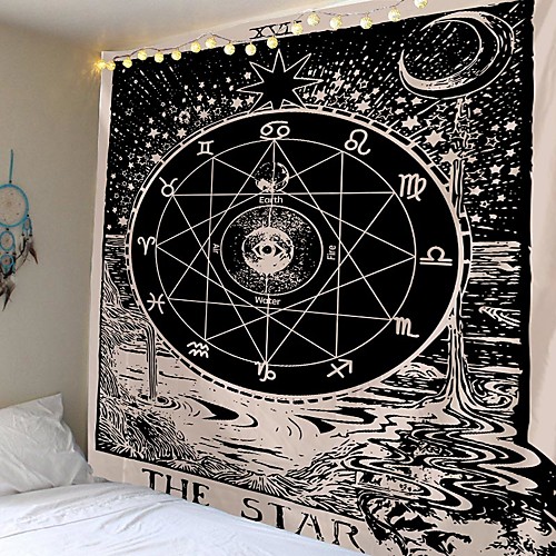 

Tarot Divination Wall Tapestry Art Decor Blanket Curtain Picnic Tablecloth Hanging Home Bedroom Living Room Dorm Decoration Mysterious Bohemian Moon Sun Star Astrolabe