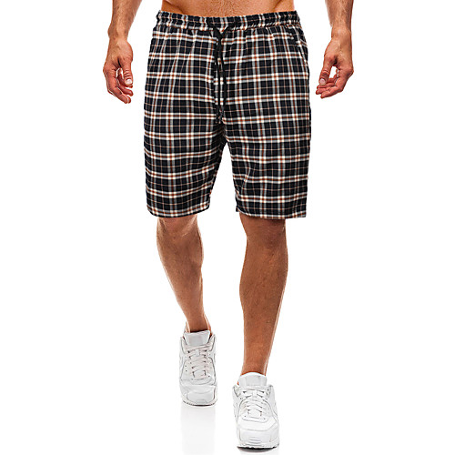 

Men's Basic Slim Shorts Pants - Plaid / Checkered Classic Drawstring Navy Blue US34 / UK34 / EU42 / US36 / UK36 / EU44 / US38 / UK38 / EU46