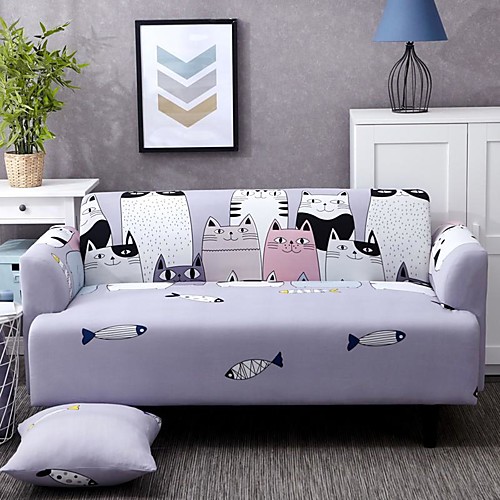 

Cartoon Starry Sky Print Dustproof All-powerful Slipcovers Stretch Sofa Cover Super Soft Fabric Couch Cover with One Free Pillow Case