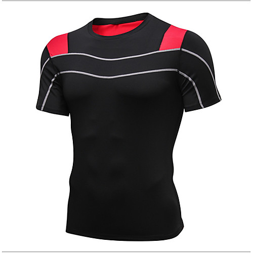 

Men's Color Block T-shirt Daily Round Neck Black / Blue / Red / Dark Gray / Navy Blue / Gray / Short Sleeve