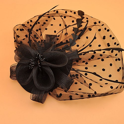 

Net Fascinators with Feather 1 Piece Party / Evening Headpiece