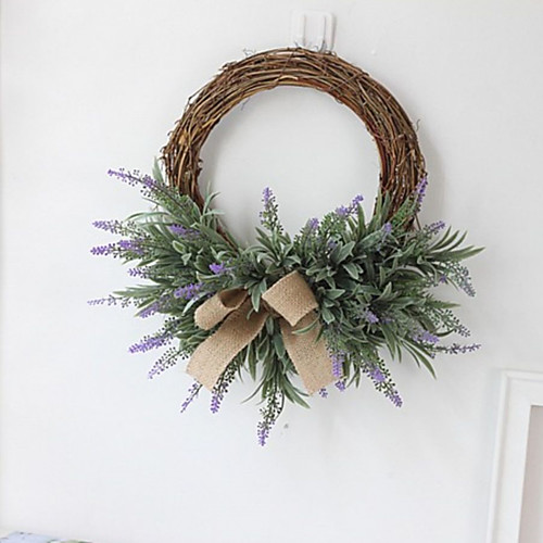 

1 Piece Artificial Lavender Flowers Wreath Artificial Flower Garland European Wedding Imitation Flower Decor
