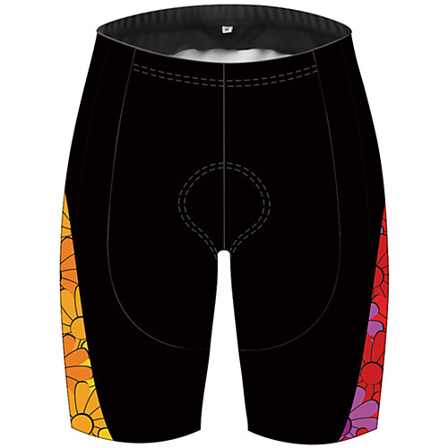 

21Grams Women's Cycling Shorts Spandex Bike Shorts Pants Padded Shorts / Chamois Quick Dry Breathable Sports Solid Color Floral Botanical Black / Yellow Mountain Bike MTB Road Bike Cycling Clothing