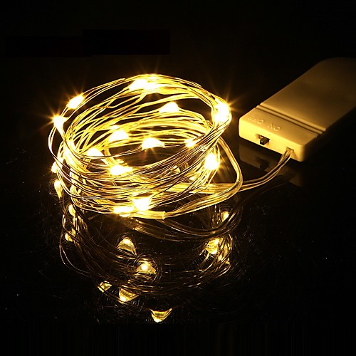 

5PCS Mini LED String light 1M Silver Wire Fairy Lights for Garland Home Christmas Wedding Party Decoration Powered by CR2032 Battery
