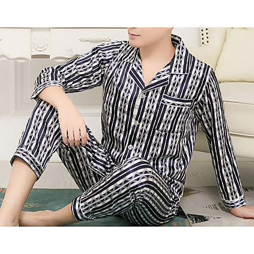 

Men's Shawl Lapel Suits Pajamas Geometric