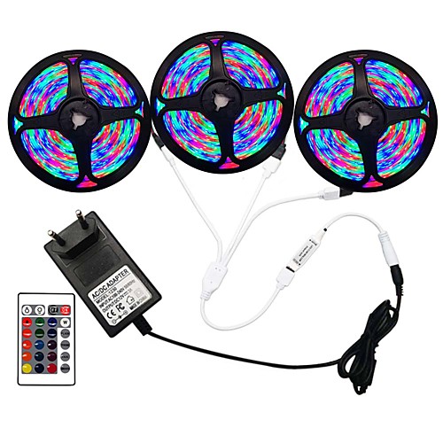 

5m Flexible LED Strip Lights RGB Tiktok Lights Remote Controls 270 LEDs SMD2835 8mm 1 24Keys Remote Controller 1 x 2A Power Adapter 1 set RGB Change Christmas New Year's Indoor Decorative