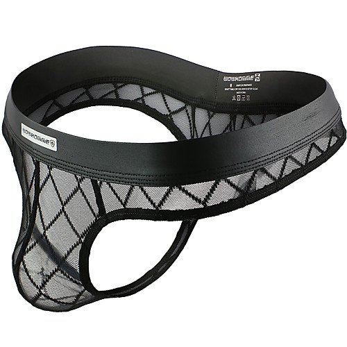 

Men's Mesh G-string Underwear - Normal Low Waist Black M L XL