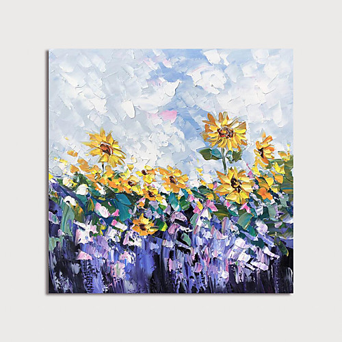 

Hand Painted Canvas Oilpainting Abstract Flowers by Knife Home Decoration with Frame Painting Ready to Hang