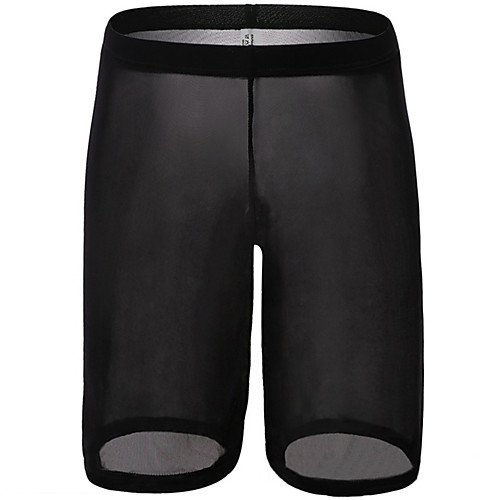 

Men's Mesh Boxers Underwear - Normal Low Waist Black White Yellow S M L