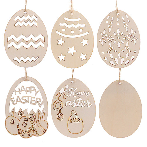 

Pendants Wood 10pcs Easter
