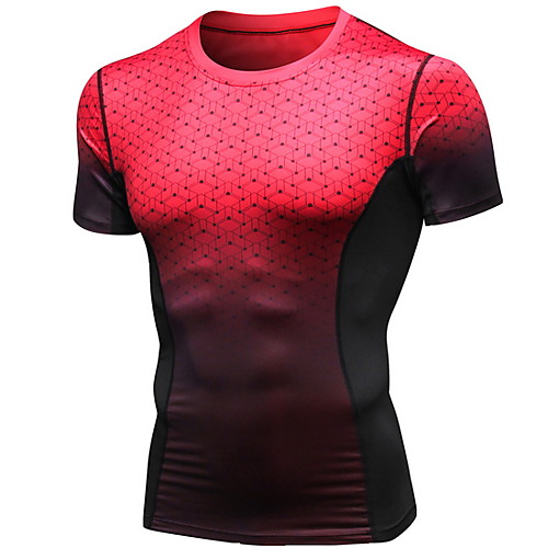 

Men's T shirt Graphic Geometric Short Sleeve Daily Tops Red Royal Blue Gray