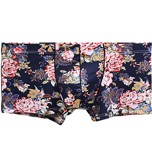 

Men's 1 Piece Print Boxers Underwear - Normal Low Waist Yellow Green Brown M L XL