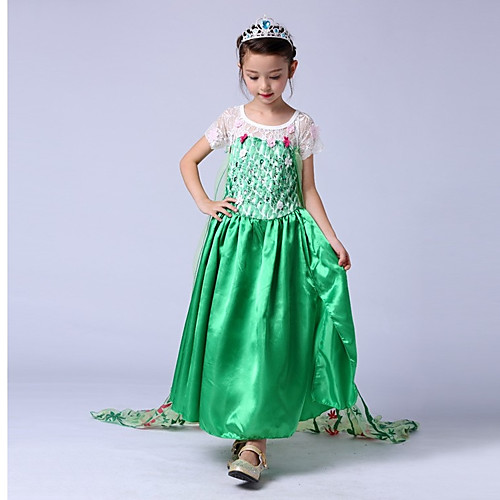 

Princess Elsa Vintage Dress Party Costume Girls' Costume Blue / Green / LightBlue Vintage Cosplay Sleeveless Long Length