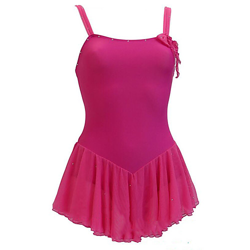 

Figure Skating Dress Women's Girls' Ice Skating Dress Red Spandex High Elasticity Competition Skating Wear Patchwork Sleeveless Ice Skating Figure Skating / Kids