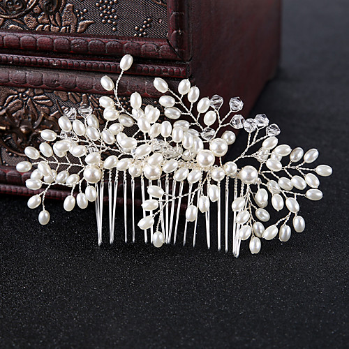 

Women's Hair Combs Hair Jewelry For Wedding Engagement Party Wedding Geometrical Crystal Alloy White 1pc