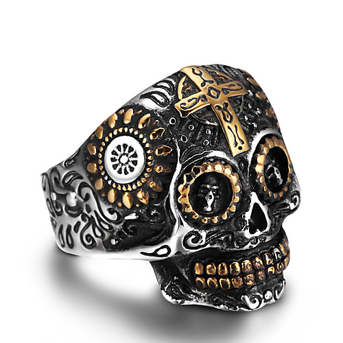 

Men Women Band Ring Black Gold Silver Stainless Steel Punk Jewelry Mixed Color