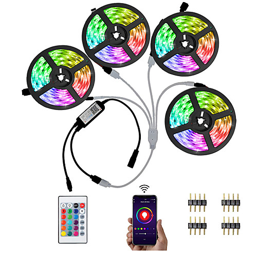 

KWB 20M (4 x 5M) Bluetooth LED Strip Lights RGB Tiktok Lights 5050 600 LEDs Smart-Phone Controlled for Home