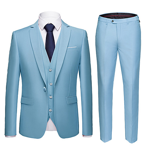 

Tuxedos Tailored Fit Slim Notch Single Breasted One-button Polyester Solid Colored / British / Fashion