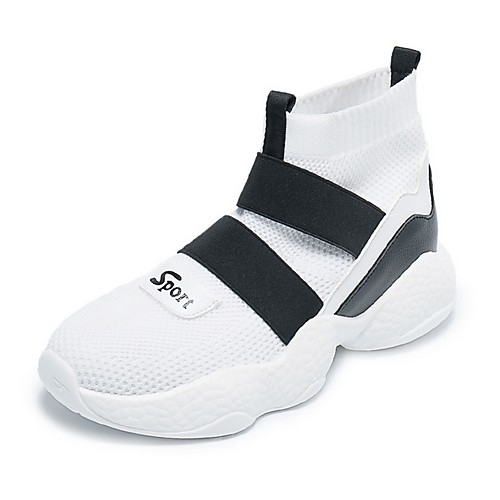

Women's Trainers / Athletic Shoes Spring & Summer Flat Heel Round Toe Daily Mesh White / Black