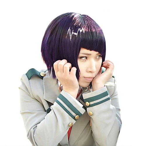 

My Hero Academia Boko No Hero Kyoka Jiro Cosplay Wigs Women's Bob Straight bangs 15 inch Heat Resistant Fiber kinky Straight Purple Adults' Anime Wig