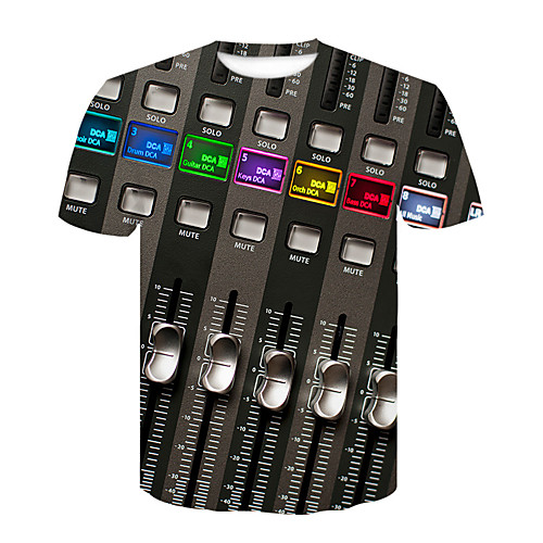 

Men's T shirt Graphic Plus Size Short Sleeve Daily Tops Black
