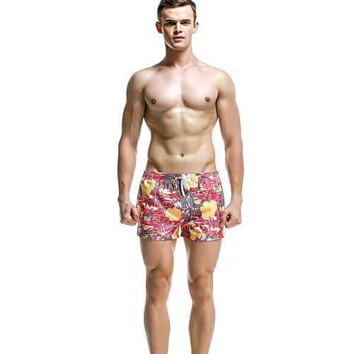 

Men's Beach board shorts Swimsuit Geometric Light Blue Blue Red Wine Royal Blue Plus Size Swimwear Bathing Suits