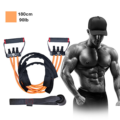 

Resistance Band Set 9 pcs 3 Stackable Exercise Bands Door Anchor Exercise Handles Sports Latex Home Workout Gym Exercise & Fitness Anti-Wear Strength Training Heavy Duty Muscular Bodyweight Training