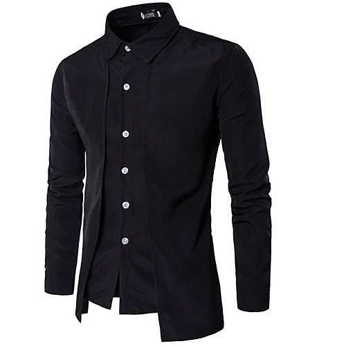 

Men's Solid Colored Shirt Daily White / Black / Red / Navy Blue / Long Sleeve