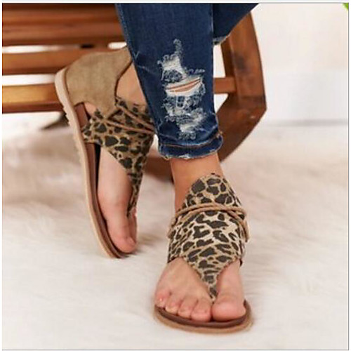 

Women's Sandals Flat Heel Round Toe PU Summer White / Brown / Black