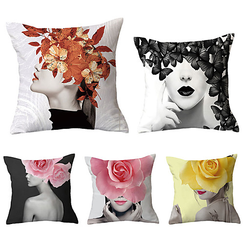 

Set of 5 Throw Pillow Simple Classic 4545 cm Cushion Vintage Circle Cover Sofa Home Decor Throw Pillow Case