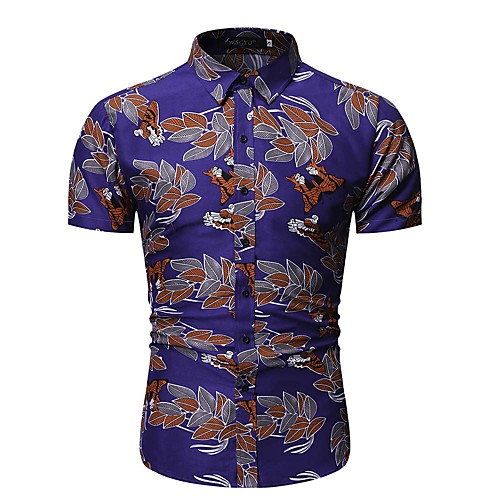 

Men's Geometric Graphic Shirt Daily Rainbow / Short Sleeve